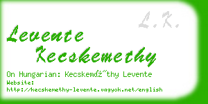 levente kecskemethy business card